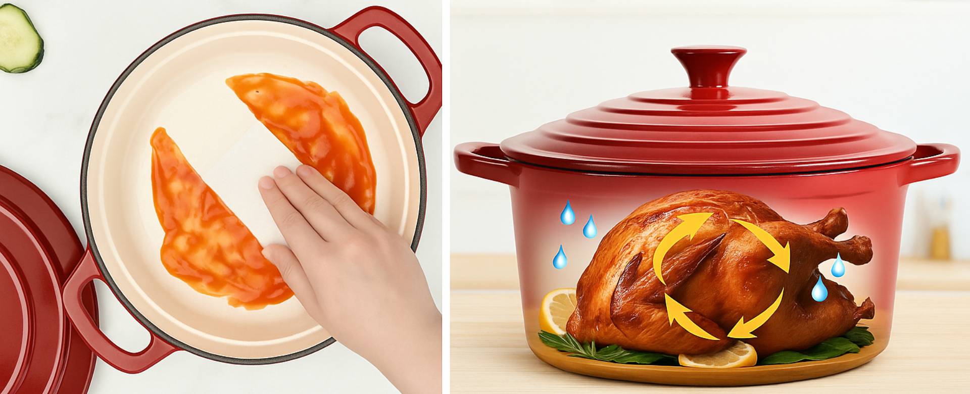 Zománcozott öntöttvas edény